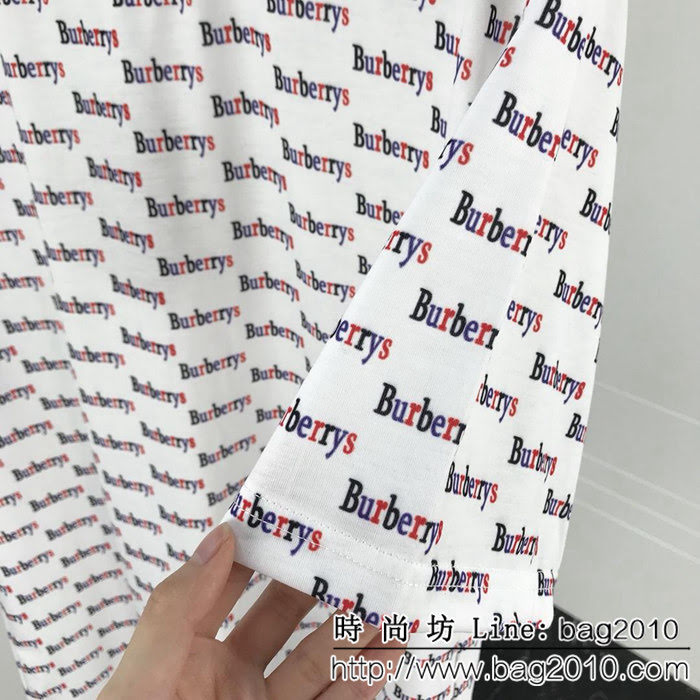 BURBERRY巴寶莉 19ss早春新款短袖 滿印字母印花logo 絲光混紡面料 高版本男女同款 ydi2263